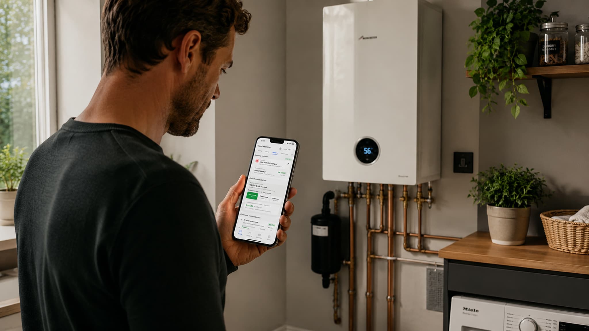 A modern home boiler unit