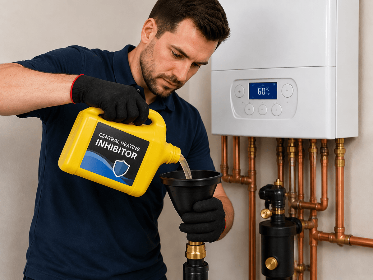 Refill the system with clean water after removing the dirty heating water.