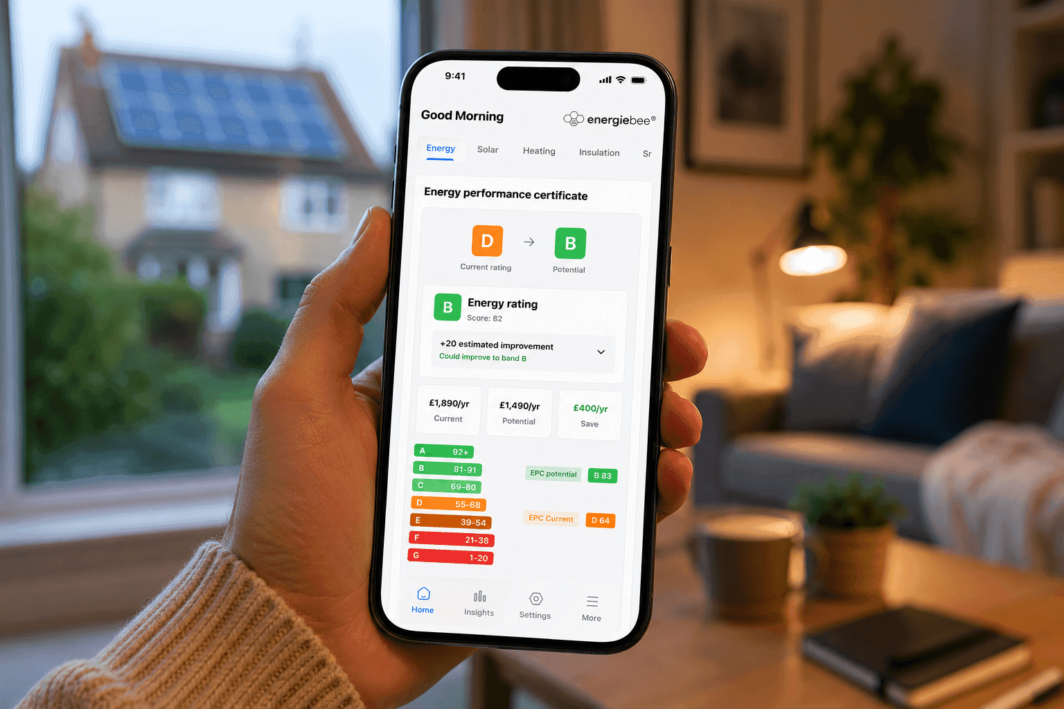 A smart thermostat reading on a wall at home