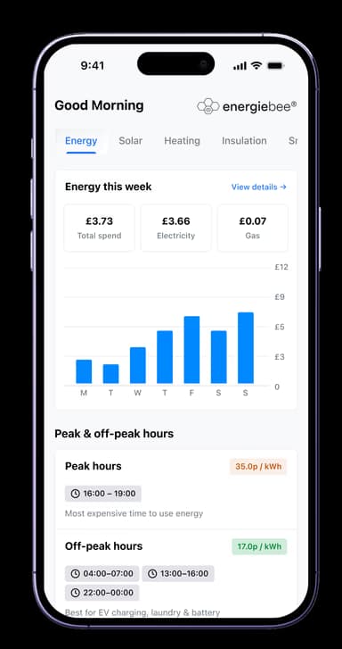 Energiebee app weekly energy spend graph