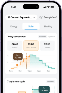 Solar screen of energiebee mobile app